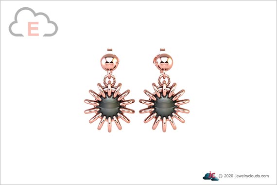Jewelry Clouds-View-E Photo Render Service Rose Gold Earrings
