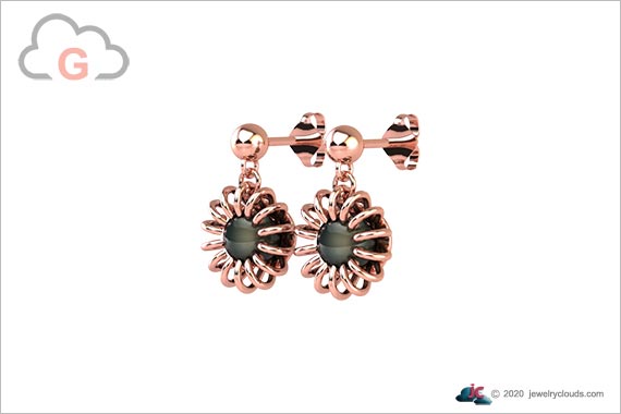 Jewelry Clouds-View-G Image Render Rose Gold Earring