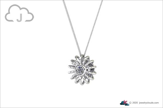 Jewelry Clouds-View-F Photo 3D Render Silver Pendant