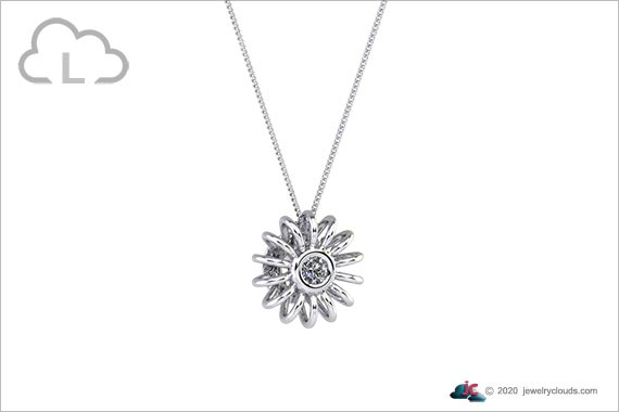 Jewelry Clouds-View-L 3D Image Render Silver Pendant